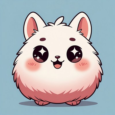 Cute cartoon bunny with big eyes