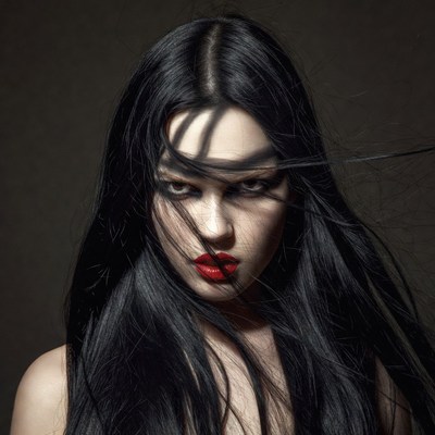 Portrait of a woman with dark hair