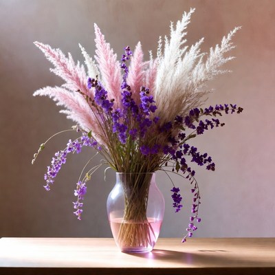 Colorful flowers arranged in a vase
