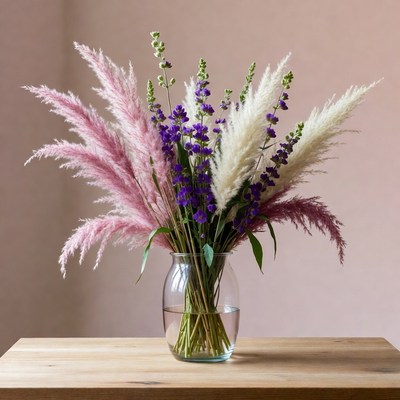 Bright flowers in a vase