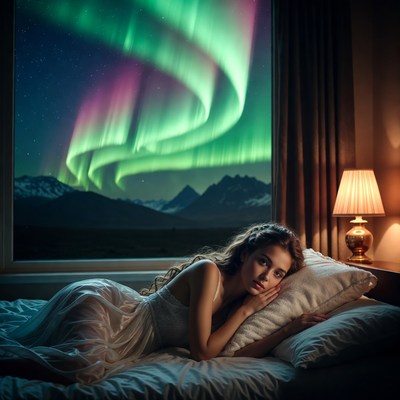 Watching auroras from a room