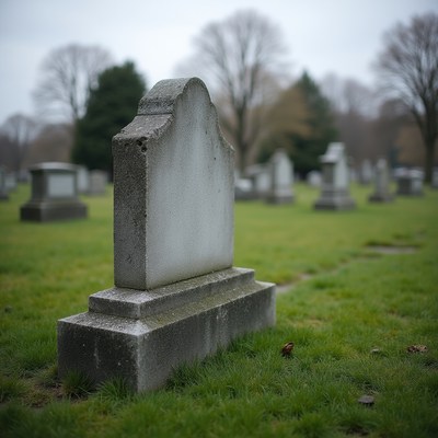 Grave in a quiet cemetery