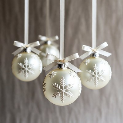 Snowflake ornaments hanging indoors