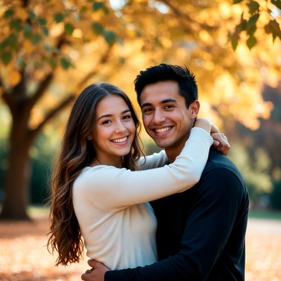 Couple enjoys fall day outdoors