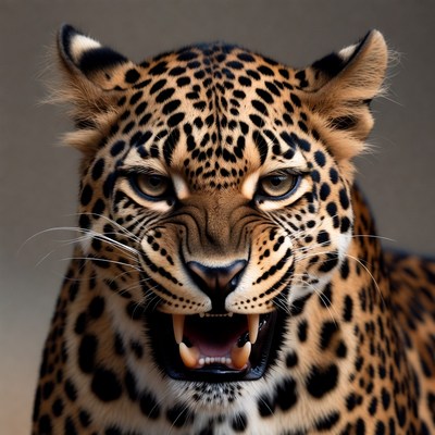 Close view of a leopard in a natural setting