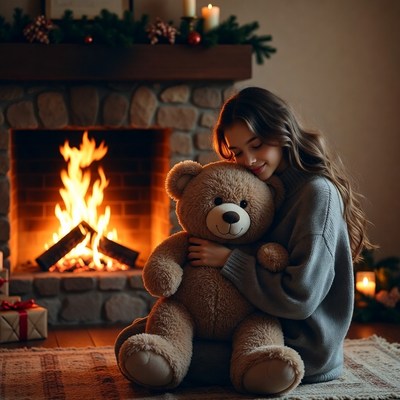 Cozy evening by the fireplace