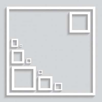 Simple square frame design with shadows