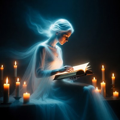 Spirit reading in candlelight scene