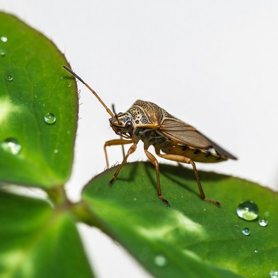 Insect on leaf in close-up