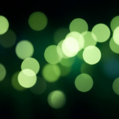 Green light bokeh in dark