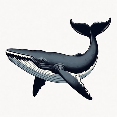 Whale swimming in the ocean