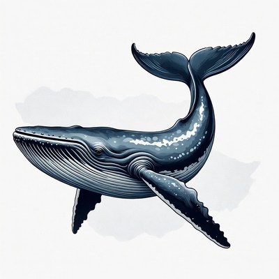 Whale swimming in ocean water