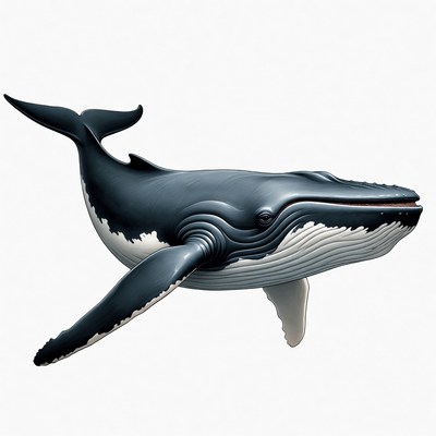 Humpback whale swimming in ocean