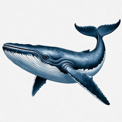 Whale swimming in ocean waters