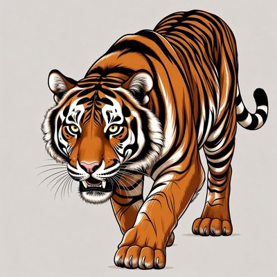 Tiger walking in the wild