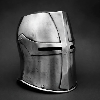 Knight helmet on a dark background