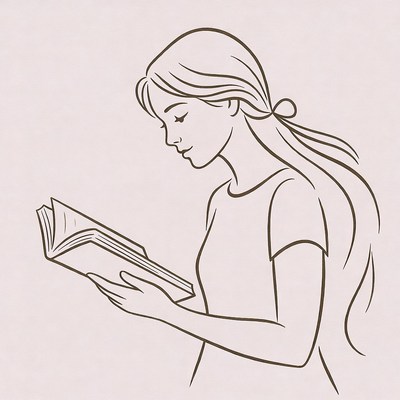 Reading a book indoors during the day