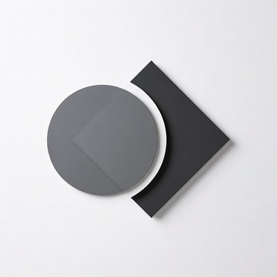 Gray geometric shapes on white background