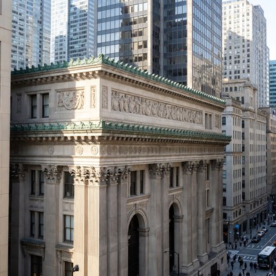 Historic building in urban setting