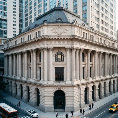 Historic building stands in city