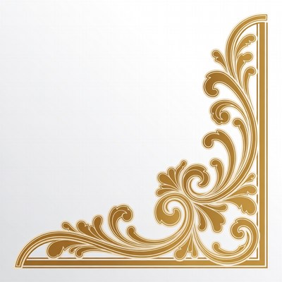 Decorative corner design in gold color