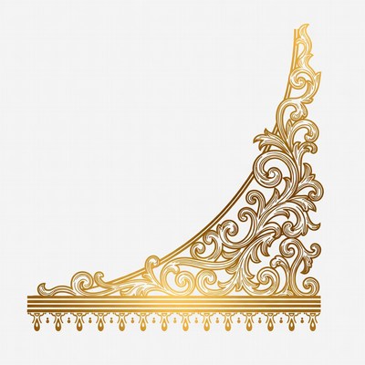 Golden ornamental design for decoration