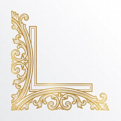 Decorative golden corner design for art