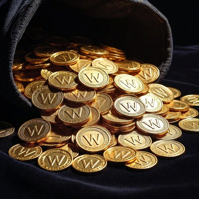 Gold coins spilling from a bag