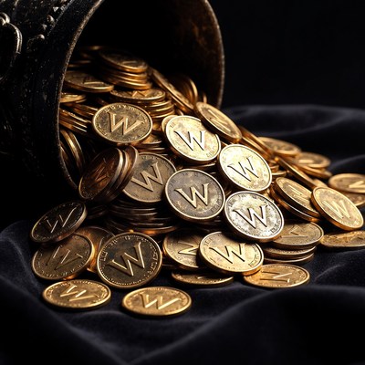 Coins spilling from a container