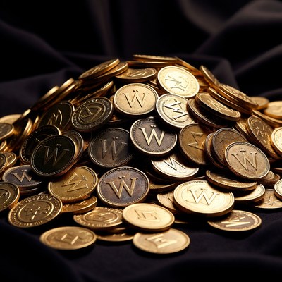 Coins arranged in a large pile