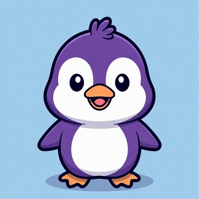 Cute cartoon penguin character design