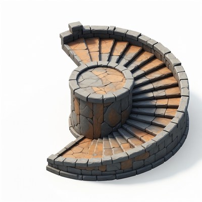 Circular stone staircase design concept