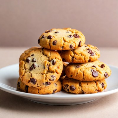 Chocolate chip cookies on a plate