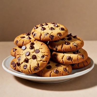 Cookies stacked on a plate