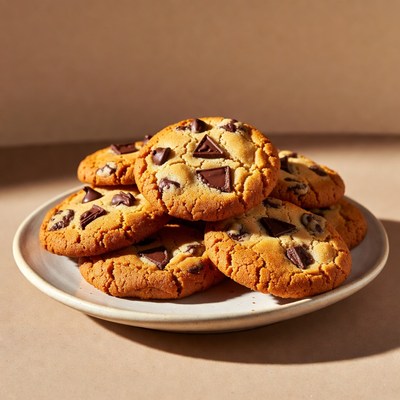 Freshly baked cookies on a plate