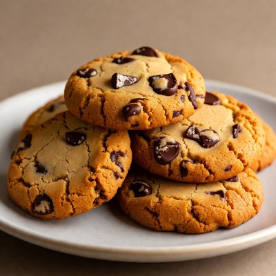 Freshly baked cookies on a plate