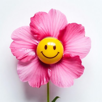 Flower with smiley face in center