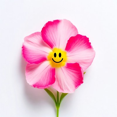 Flower with smile face design