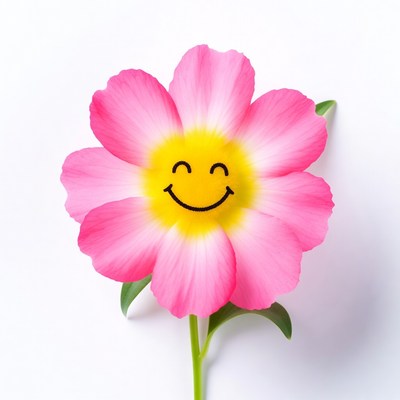 Flower with a smiling face design