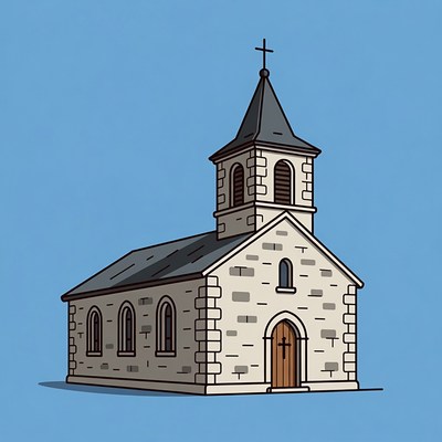 Old stone church with a simple design