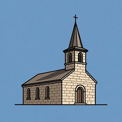 Simple church building illustration