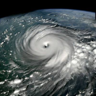 Hurricane over the ocean