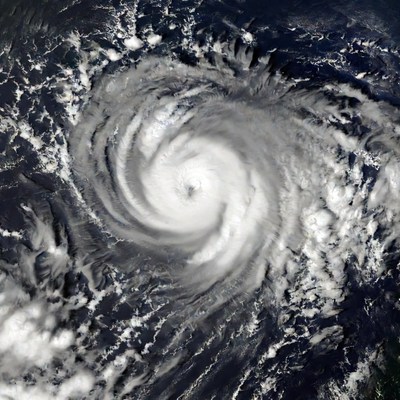 Powerful hurricane forming over ocean