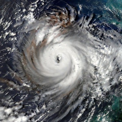 Hurricane forming over ocean waters