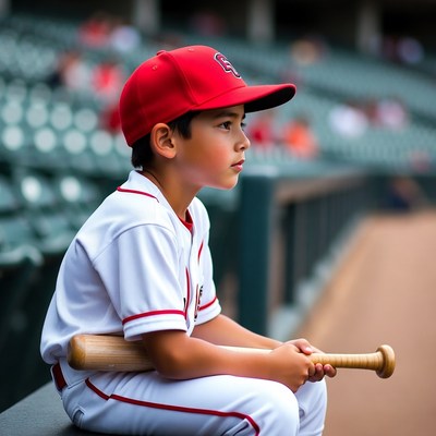 Young player waiting for game time