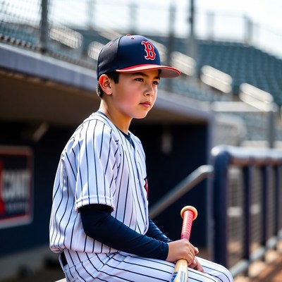 Young player on baseball field