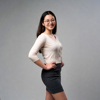 Young woman posing in studio