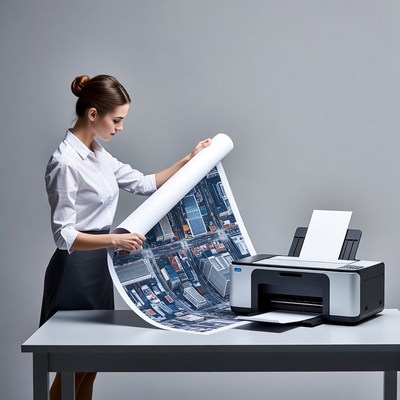Woman printing city map
