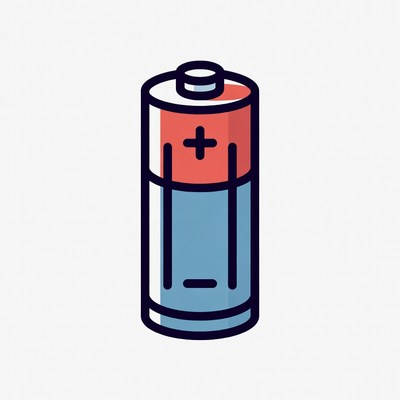 Battery illustration with simple design