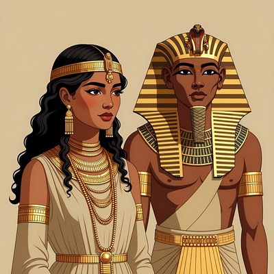 Egyptian couple in ancient attire